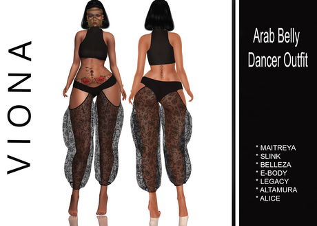 Second Life Marketplace - VIONA// Arab Belly Dancer Outfit BLACK